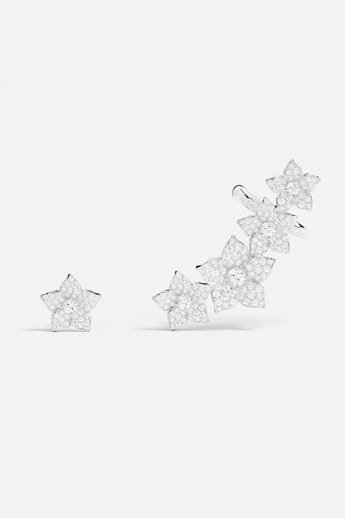 AE16130OX-apm-monaco-asymmetric-blossom-stud-earring-ear-cuff-jewelry Asymmetric Blossom Stud Earring & Ear Cuff