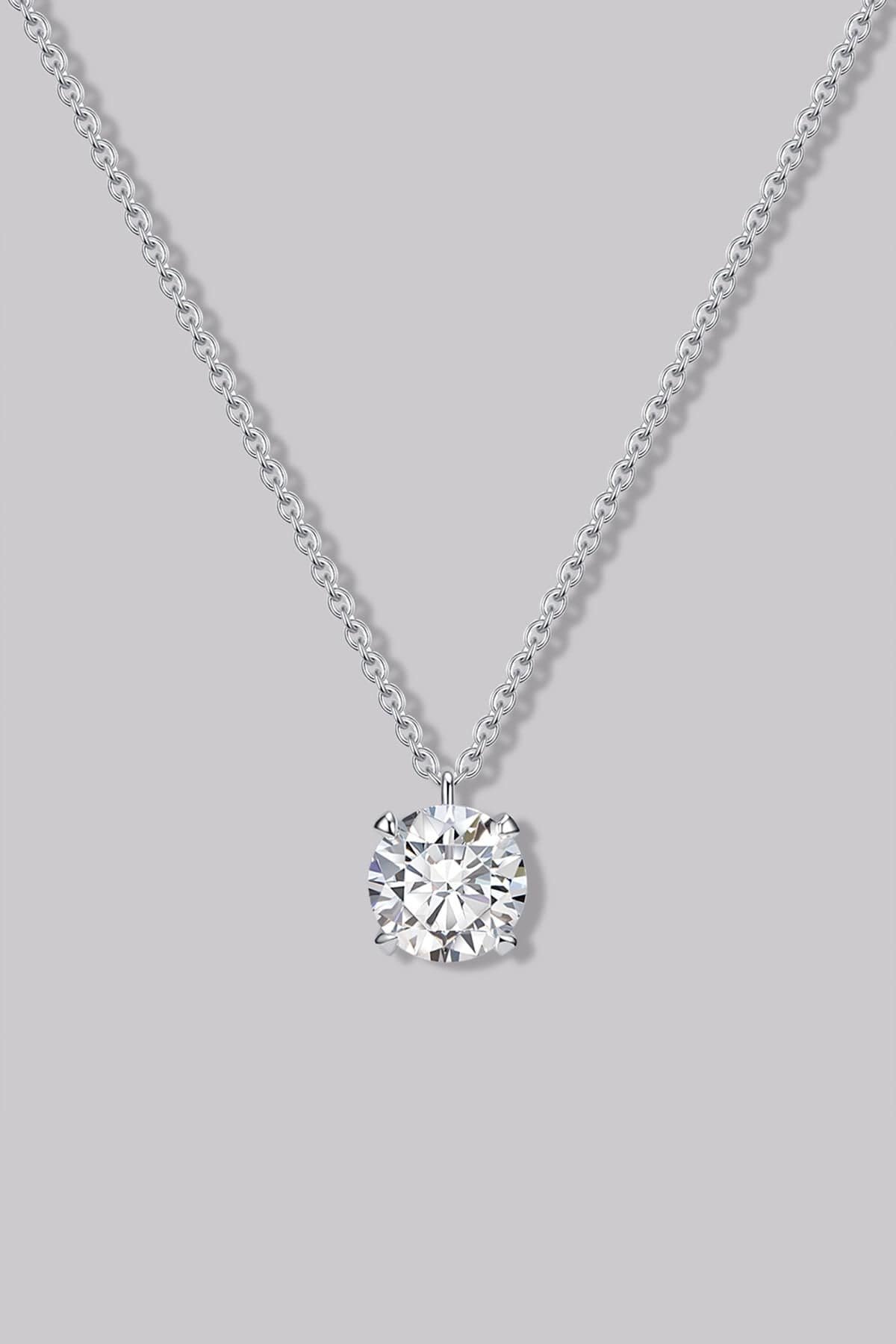 Solitaire Round Diamond Necklace