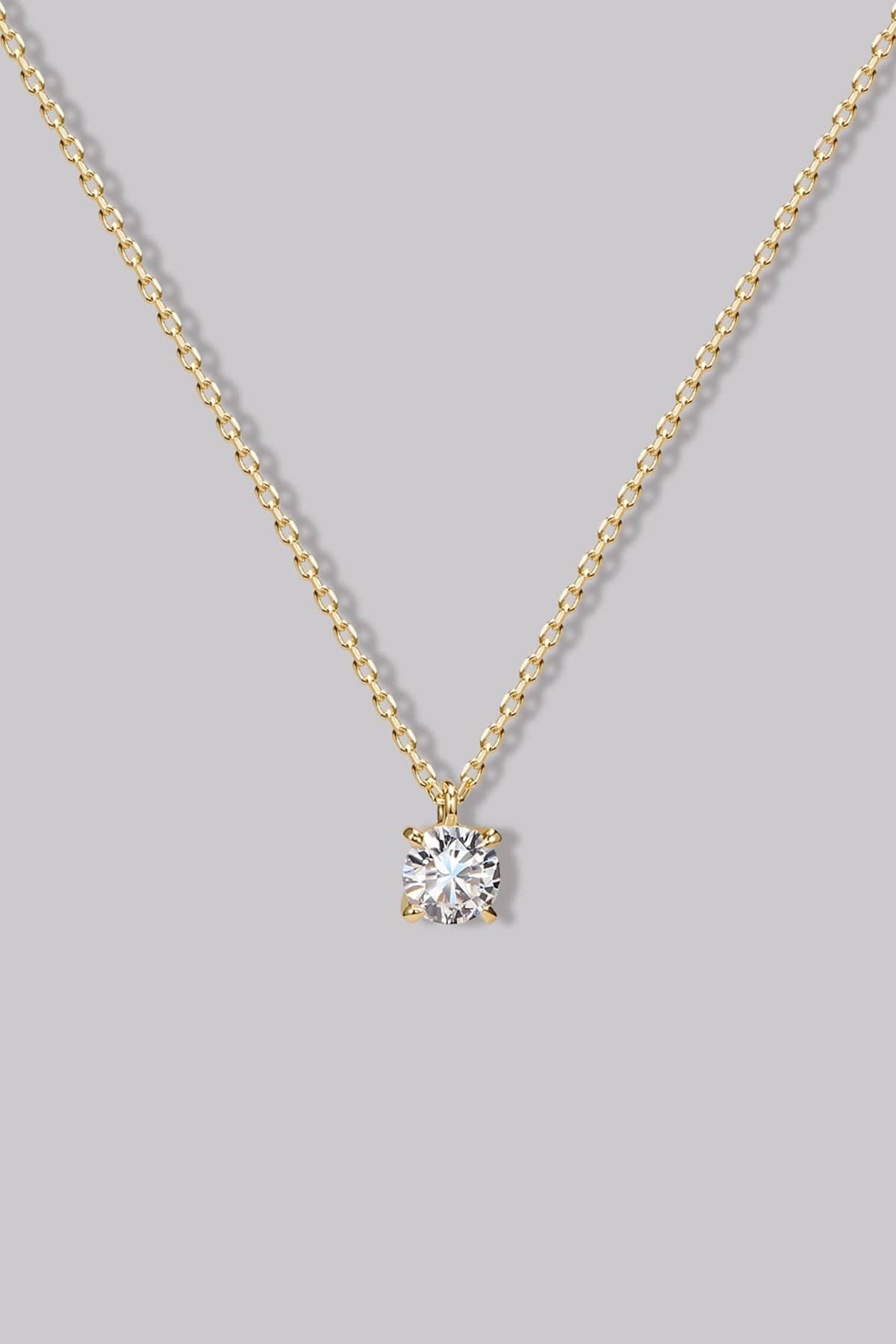 Solitaire Round Diamond Necklace