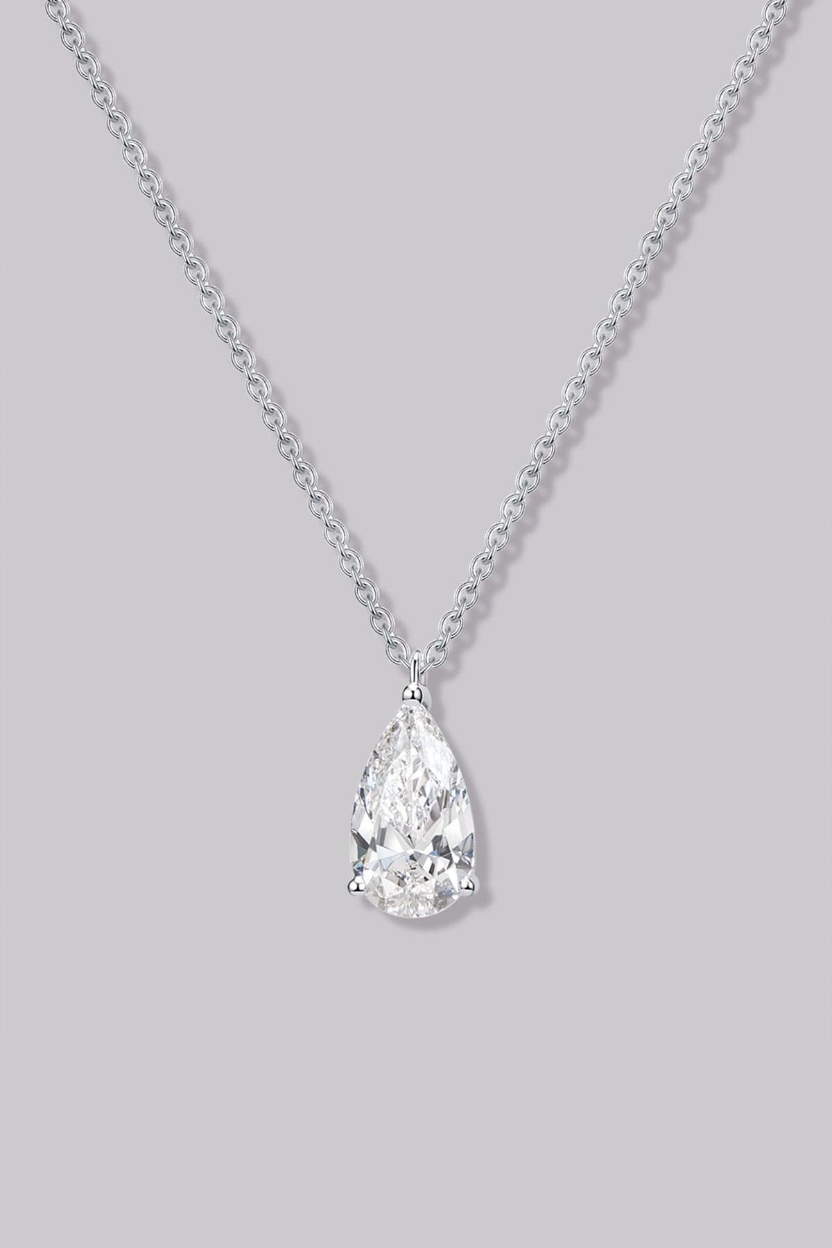Solitaire Pear Diamond Necklace