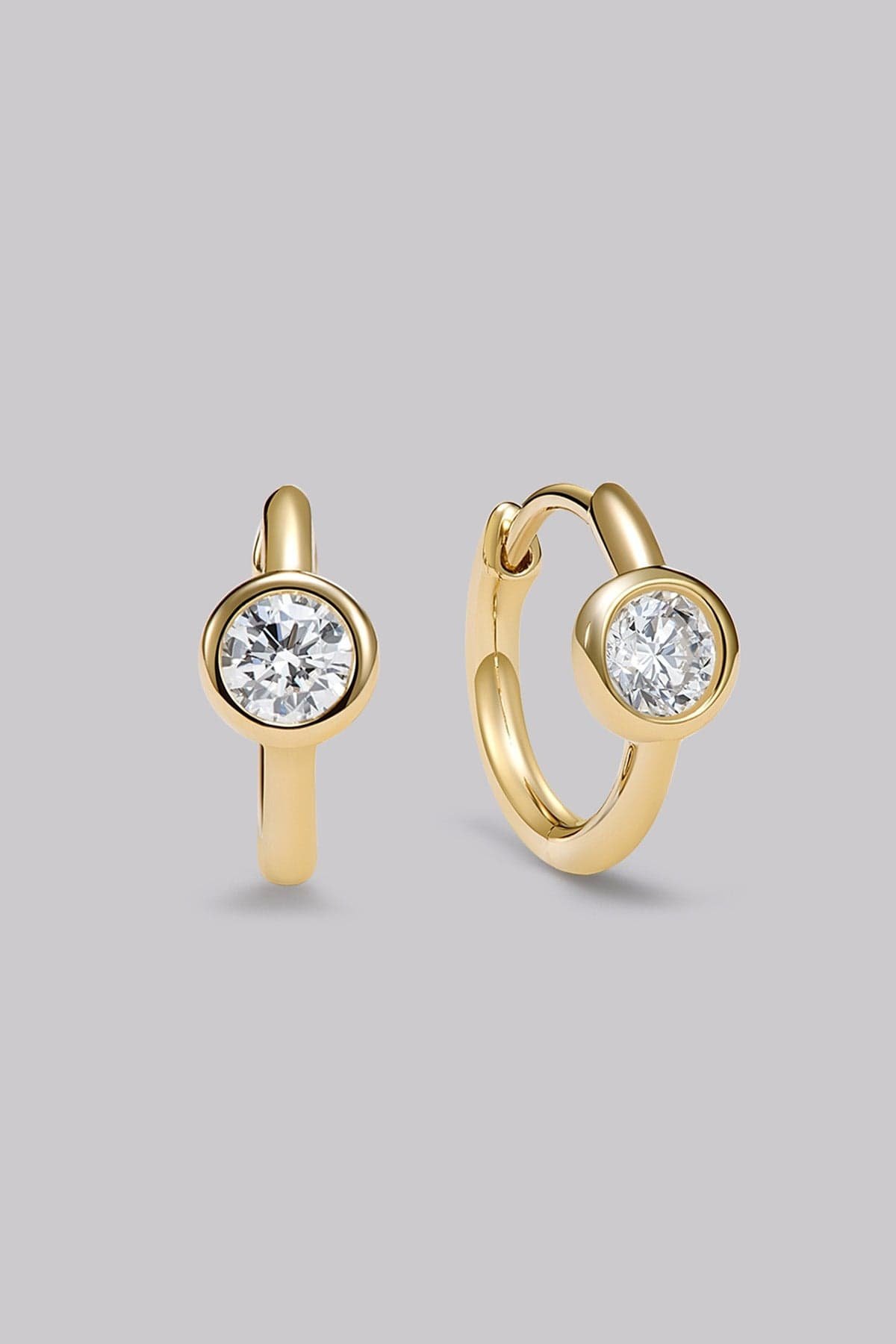 Round Diamond Huggie Earrings