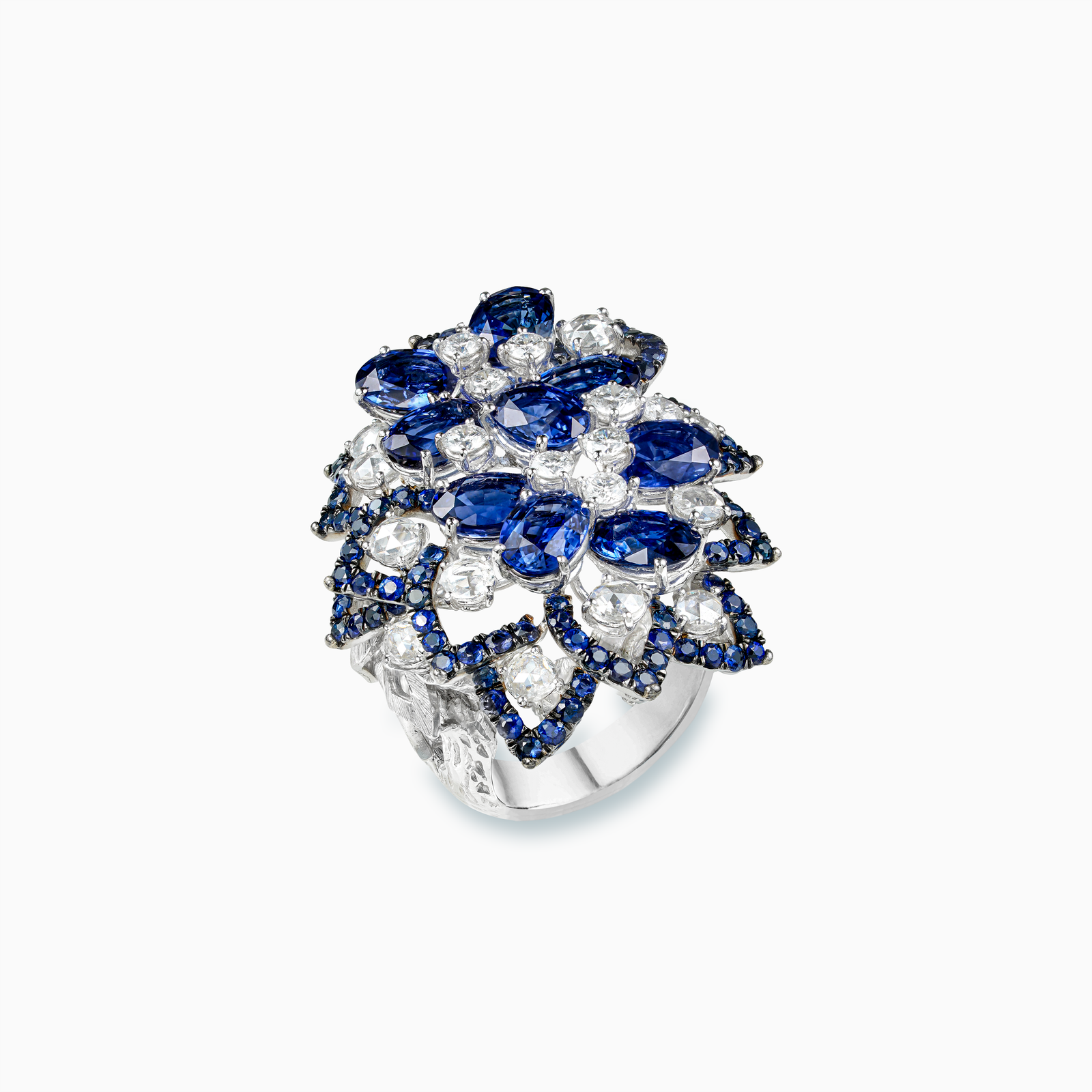 White Gold Sapphire & Diamond Ring